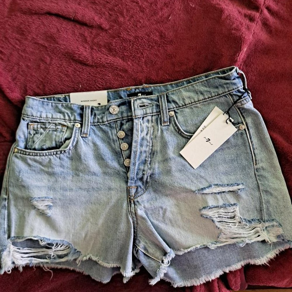 MONROE CUT-OFF SHORT IN COSMIC BLUE RIGID SIZE 28